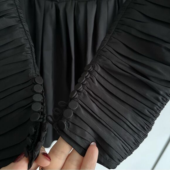 Self Portrait Black Taffeta Mini Dress - Picture 7 of 10